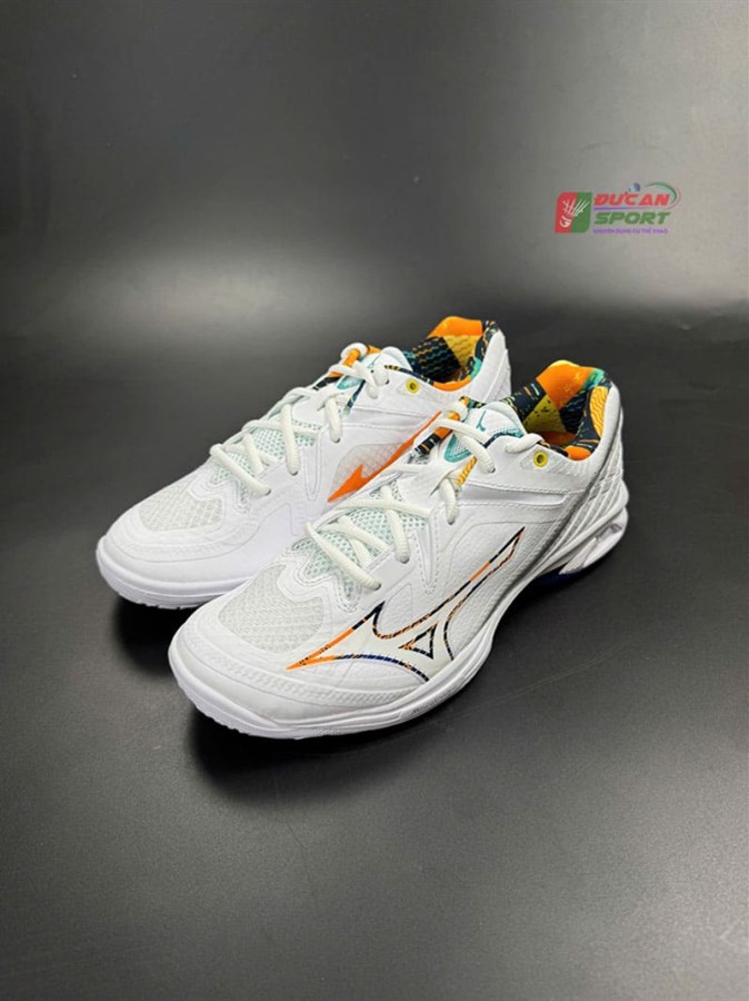 Giày Cầu Lông Mizuno Wave Claw 3 Trắng Cổ Cam